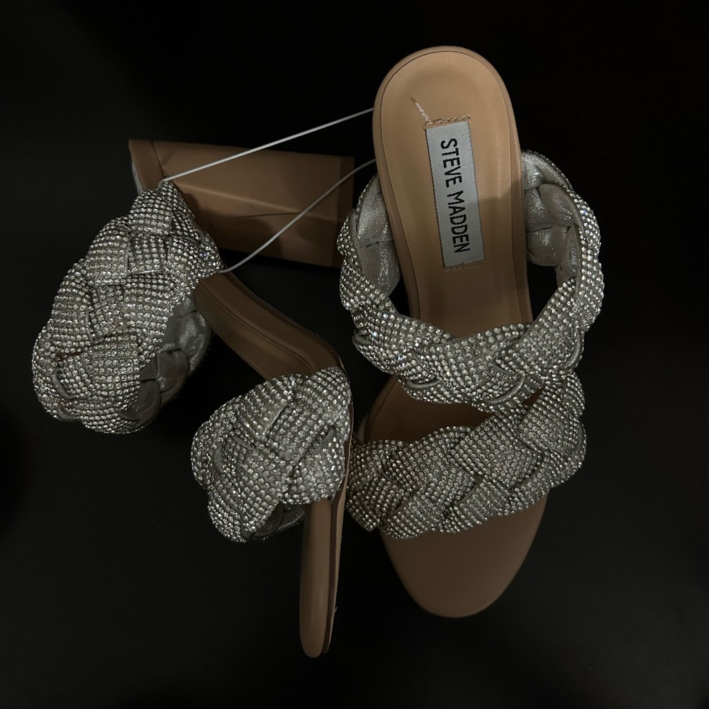 Steve Madden Heels BRAIDED rhinestone